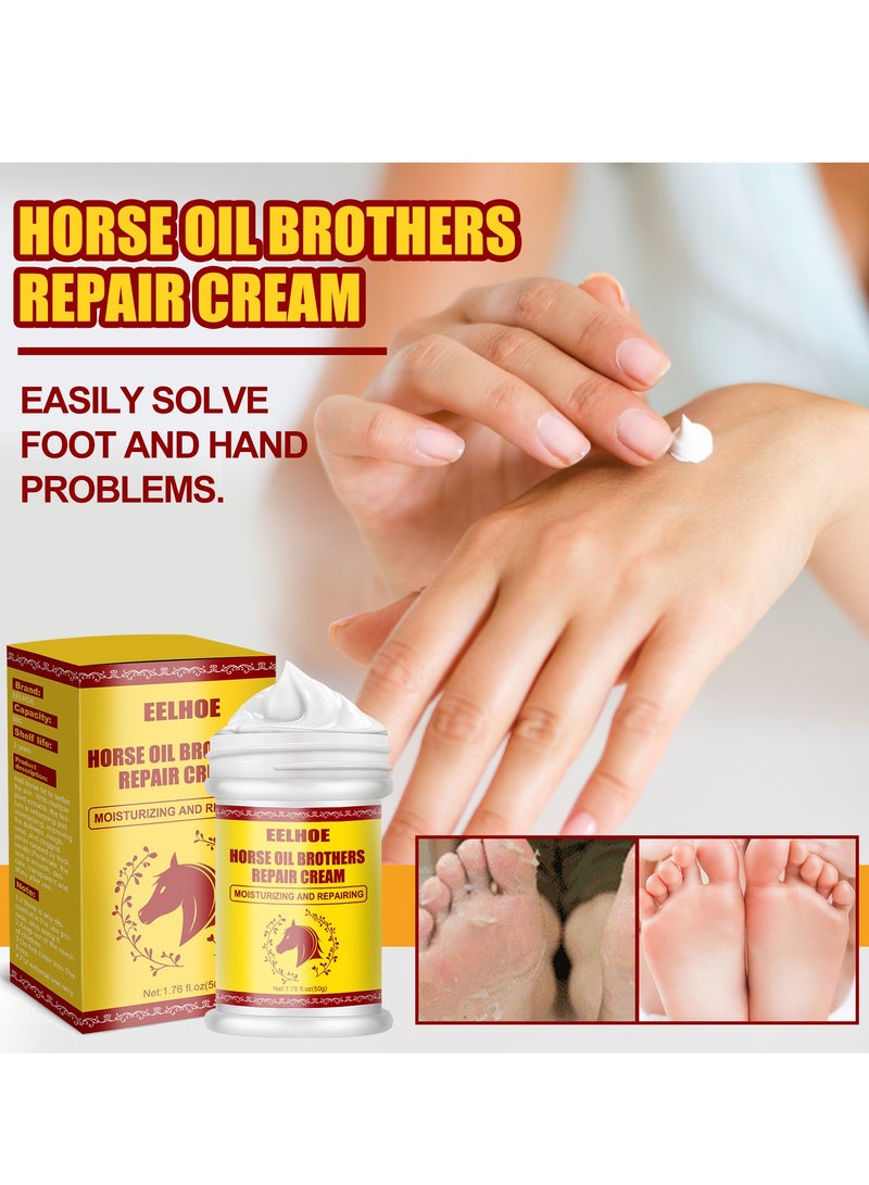 EELHOE Horse oil cream for hands and feet., Foot Cream, Gold Intense Moisturizing, Nourishing Anti-Cracking, Rough, Dry, Cracked Skin Care Cream, Moisturizing  Hands and Feet Cream - Image 5