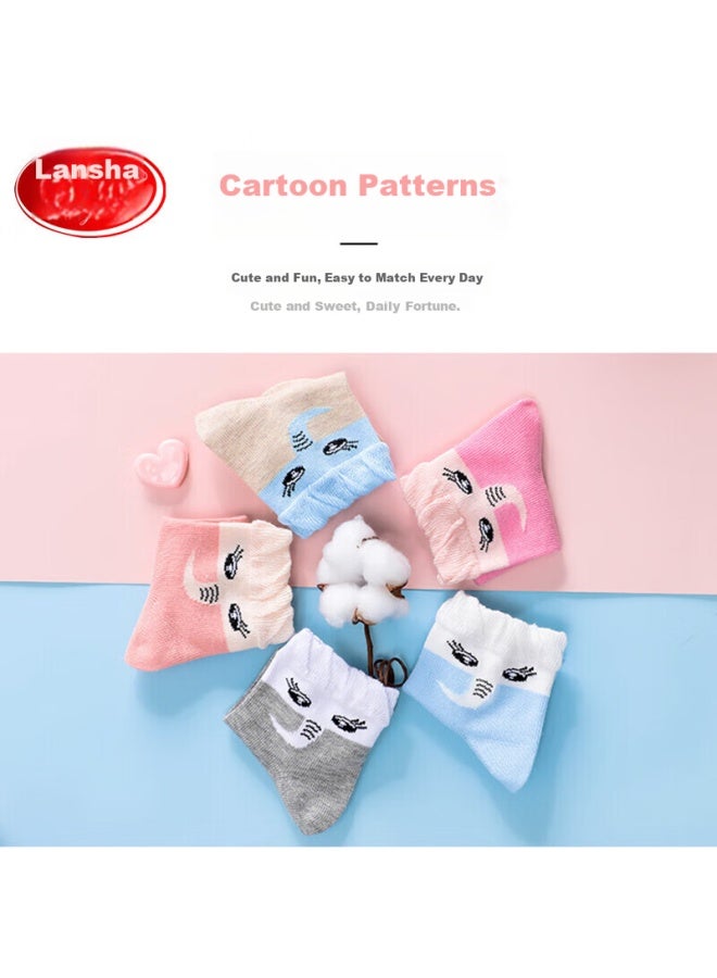 LANG SHA Langsha Children's Socks, Girls' All-season Thin Mid-calf Cotton Socks, High-elastic Comfortable Breathable Socks For Older Children And Teenage Girls, Lace Trim Short Socks - Image 4