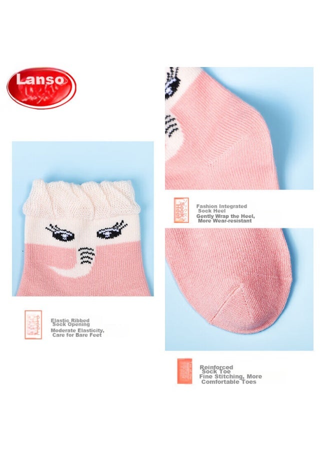 LANG SHA Langsha Children's Socks, Girls' All-season Thin Mid-calf Cotton Socks, High-elastic Comfortable Breathable Socks For Older Children And Teenage Girls, Lace Trim Short Socks - Image 3