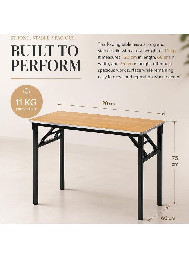 Toshionics Multi Function Standing Desk 120x60x75cm - Folding Table Computer Desk No Install Needed with Carbon alloy Steel Frame [Heavy Duty] Home Office Table foldable - White - Image 2