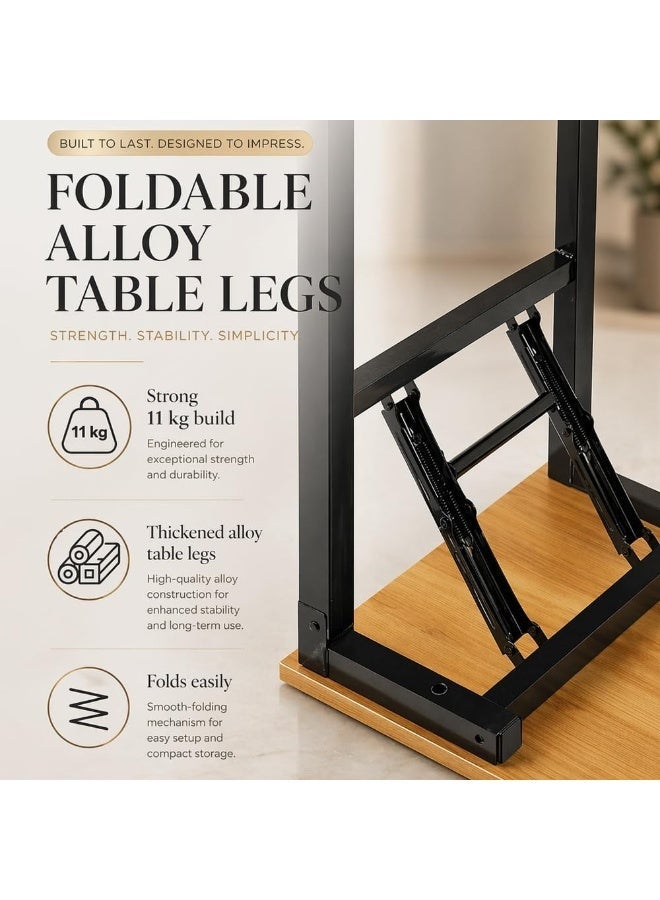 Toshionics Multi Function Standing Desk 120x60x75cm - Folding Table Computer Desk No Install Needed with Carbon alloy Steel Frame [Heavy Duty] Home Office Table foldable - White - Image 3