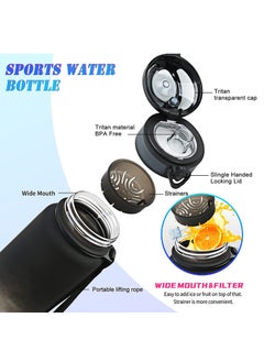 KANGZYUAN Sports Water Bottle  Protein Shaker Outdoor Travel Portable Leakproof Drinkware Plastic Drink Bottle BPA Free 1000mL  - Image 5