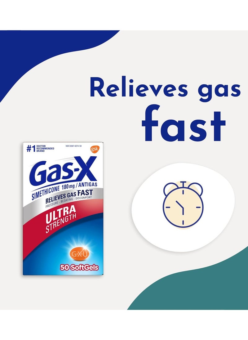 Gas-X - Fast Gas Relief, Ultra Strength, 50 Softgels - Image 1
