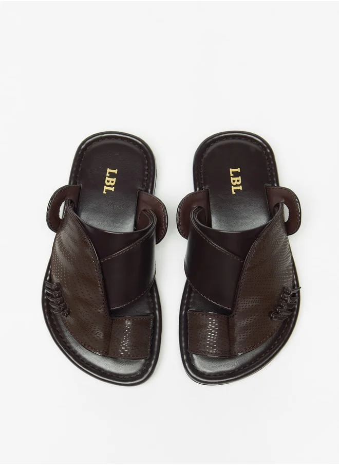 LBL by Shoexpress Boys Textured Slip-On Arabic Sandals with Toe Loop Closure