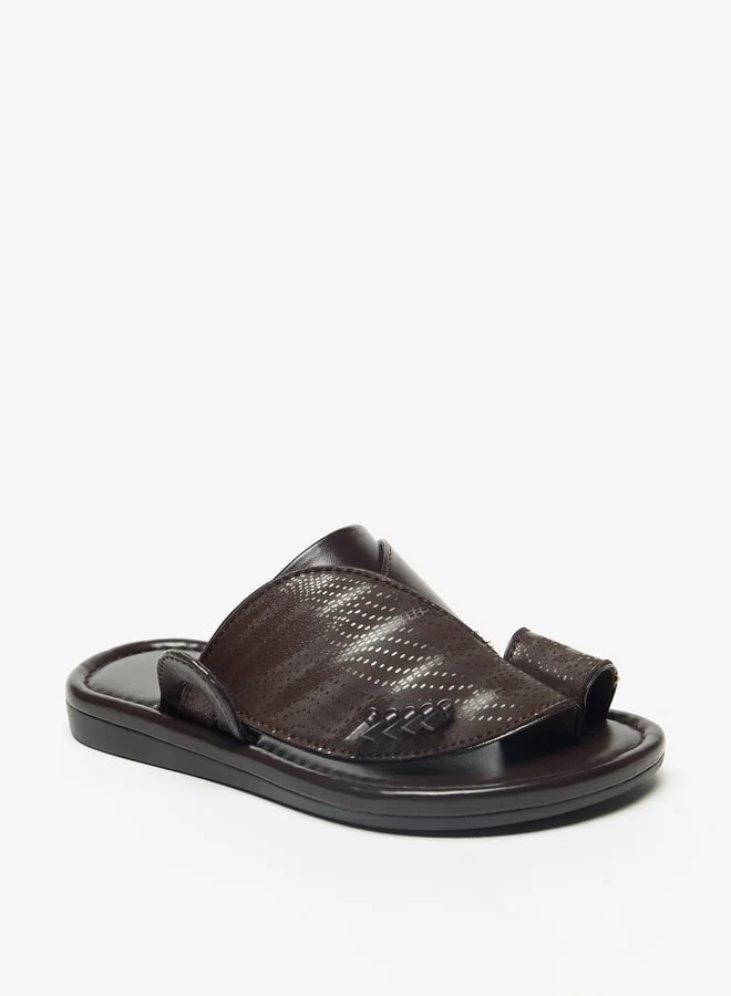 LBL by Shoexpress Boys Textured Slip-On Arabic Sandals with Toe Loop Closure