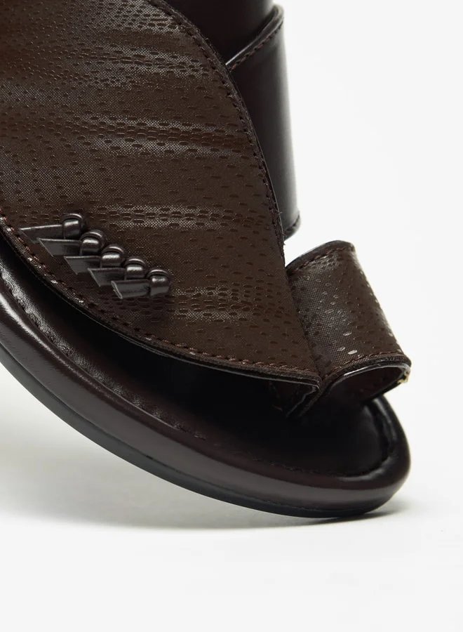 LBL by Shoexpress Boys Textured Slip-On Arabic Sandals with Toe Loop Closure