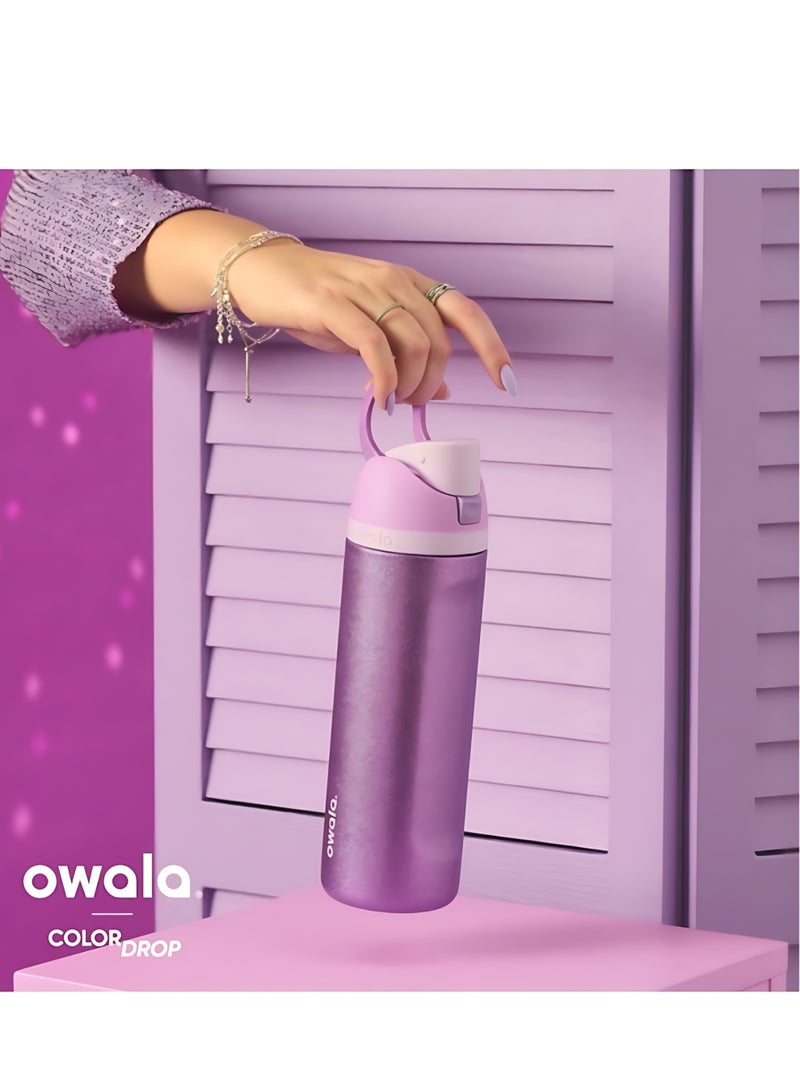 Owala Owala FreeSip Double Insulated Stainless Steel Water Bottle | With Straw | BPA-Free | Sports Water Bottle | 1-Pack | 24 oz (So Eggstra)  - Image 2