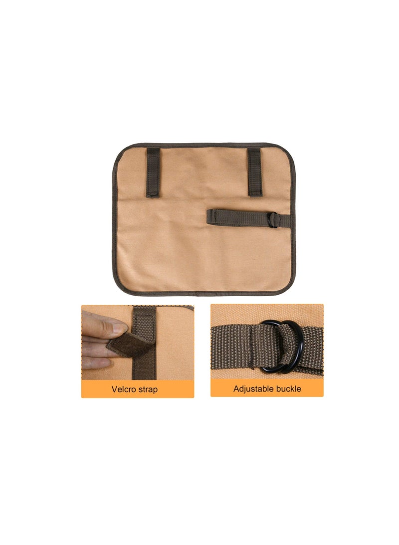 Generic Multi Purpose Cutlery Roll Bag, Chefs Knife Roll Bag, 10 Slot Waxed Canvas Chef Bag, Knife Case, Portable Knife Bag Cultery Storage Holder Travel Knife Roll Pouch Storage Bag for Men Pro Chef - Image 5