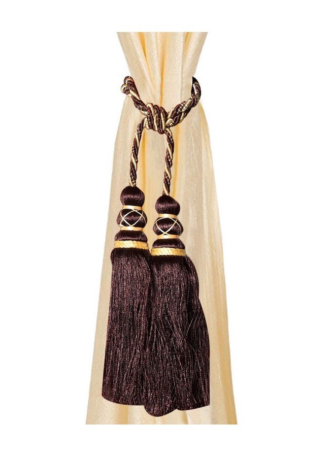 Kuber Industries Kuber Industries Polyester 2 Pieces Curtain Tie Back Tassel Set (Brown) CTKTC33509 - Image 5