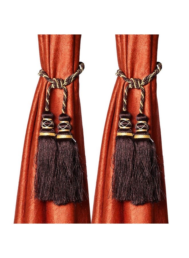 Kuber Industries Kuber Industries Polyester 2 Pieces Curtain Tie Back Tassel Set (Brown) CTKTC33509 - Image 1