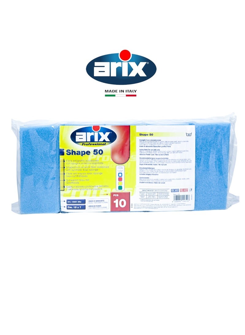 arix - Arix Professional Shape 50 Non-Scratch Blue Sponge – Gentle & Effective Cleaning - Image 1