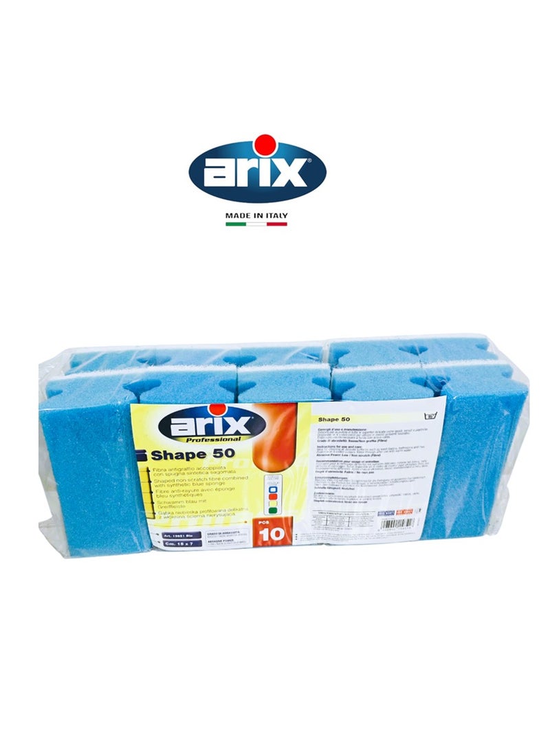 arix - Arix Professional Shape 50 Non-Scratch Blue Sponge – Gentle & Effective Cleaning - Image 1