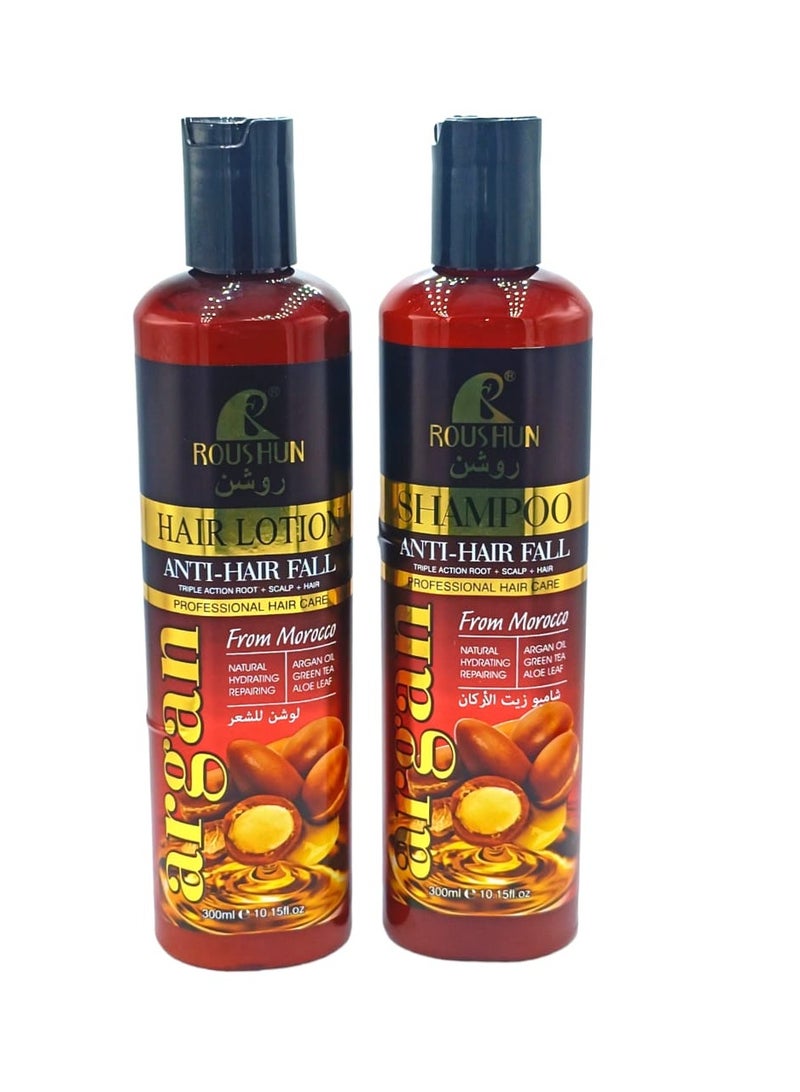 Argan Natural Moroccan Argan Shampoo For Hair Repair, Moisturizing And Anti-Hair Loss, 300 Milliliters 