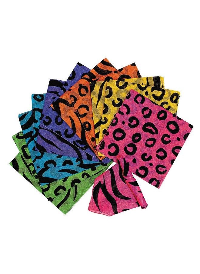 Fun Express Neon Animal Print Bandannas  - Image 2