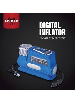 SPIDER Combo Offer Single Cylinder Air Compressor With Digital Inflator AIR Charging Pump For Automobile12V with Jump Starter Power Bank  - Image 2