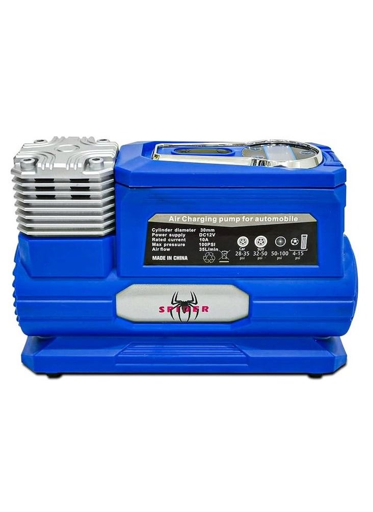 SPIDER - Combo Offer Single Cylinder Air Compressor With Digital Inflator AIR Charging Pump For Automobile12V with Jump Starter Power Bank - Image 1