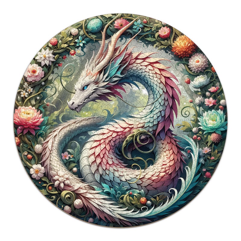SECOGM Dragon Puzzles for Adults 1000 Pieces Round Mandala Jigsaw Puzzles 1000 Pieces Impossible Difficult Hard Challenging Puzzles for Adults 265 265in - Image 3