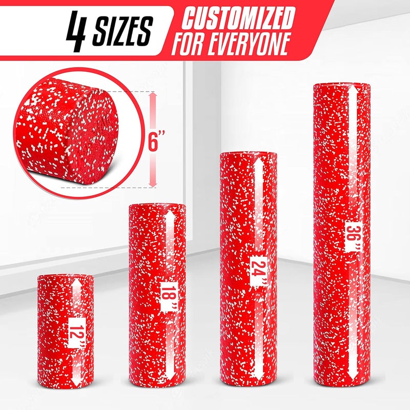 Yes4All High-Density Round Back Roller Foam, Exercise Foam Roller for Yoga, Pilates & Stretching - 12, 18, 24, 36 inch - Image 4