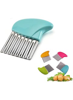 Generic Crinkle Cutter Cutting Tool French Fry Slicer Potato Cutter Fruit Vegetable Wavy Chopper Knife Stainless Steel Random Color 1pcs  - Image 1