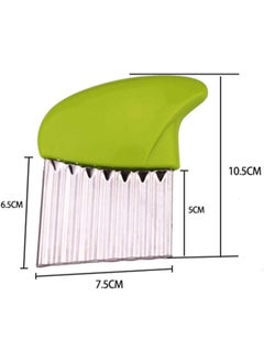Generic Crinkle Cutter Cutting Tool French Fry Slicer Potato Cutter Fruit Vegetable Wavy Chopper Knife Stainless Steel Random Color 1pcs  - Image 2