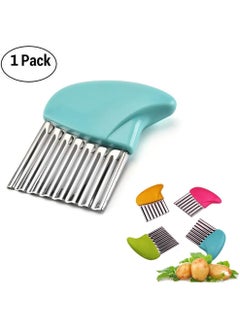 Generic Crinkle Cutter Cutting Tool French Fry Slicer Potato Cutter Fruit Vegetable Wavy Chopper Knife Stainless Steel Random Color 1pcs  - Image 4
