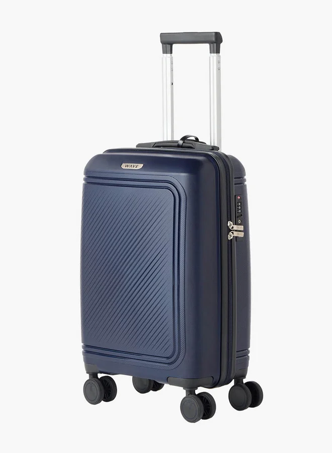 Wave Men Textured 3-Piece Hardcase Trolley Bag with Retractable Handle Set Set-3 - 20-24-28