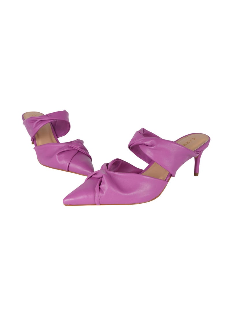 Carrano Ladies Open Back Mule Thin Heel Leather 439001 Cab124 - Image 2