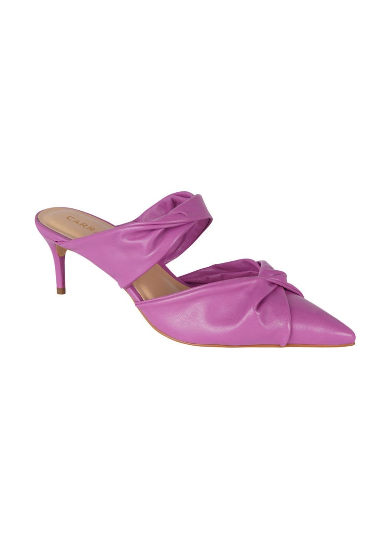 Carrano Ladies Open Back Mule Thin Heel Leather 439001 Cab124 - Image 1