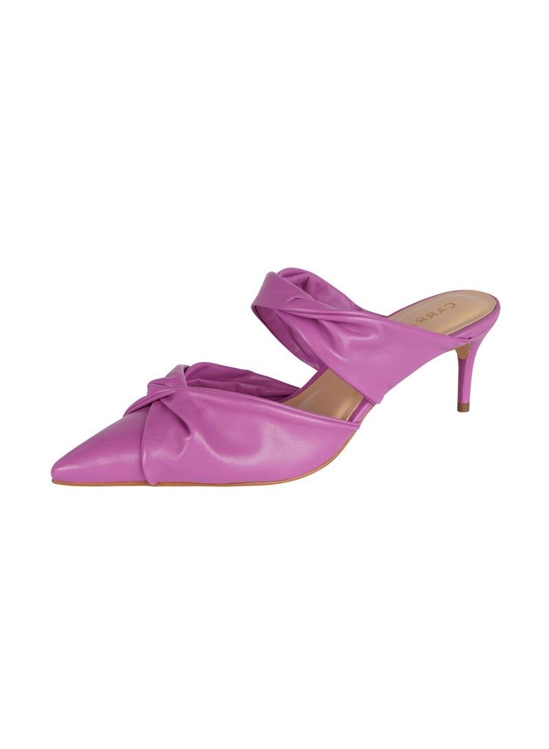 Carrano Ladies Open Back Mule Thin Heel Leather 439001 Cab124 - Image 3