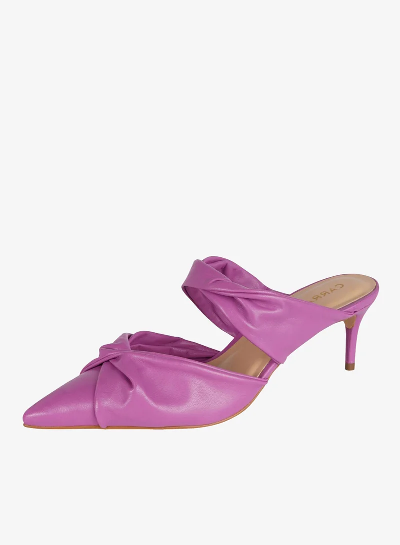 Carrano Purple Carrano Ladies Open Back Mule Thin Heel Leather 439001 Cab124 for Women | Best Price UAE