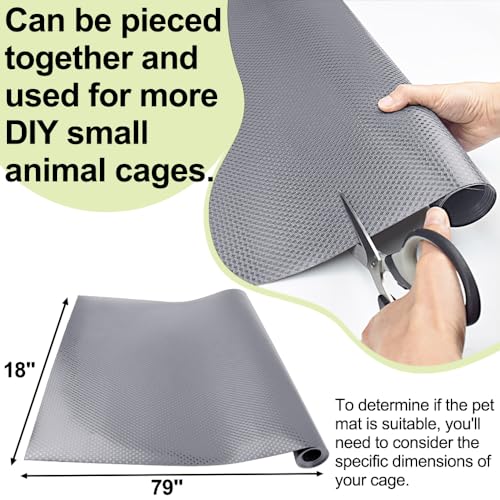 TCYPUHL Washable Guinea Pig Bedding Cage Liner Waterproof Rabbit Bedding, Easily Cut to Suit Cage and Reusable Pads for Guinea Pigs, Rabbits, Hamsters, Gerbils, and Chinchillas,18"×79", 2pcs, Grey Mat - Image 2