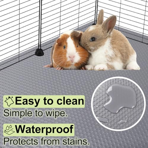 TCYPUHL Washable Guinea Pig Bedding Cage Liner Waterproof Rabbit Bedding, Easily Cut to Suit Cage and Reusable Pads for Guinea Pigs, Rabbits, Hamsters, Gerbils, and Chinchillas,18"×79", 2pcs, Grey Mat - Image 3