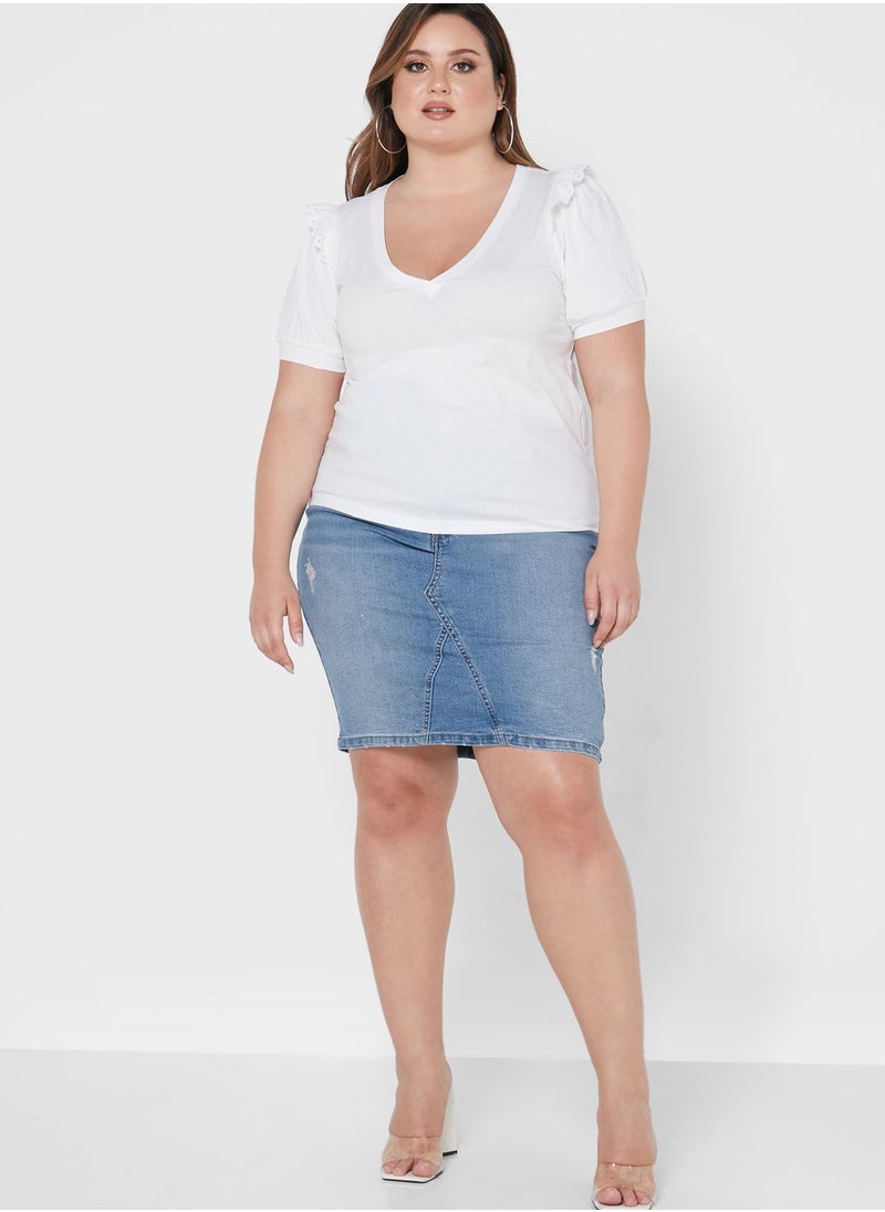 Vero Moda Curve V-Neck Top  - Image 4