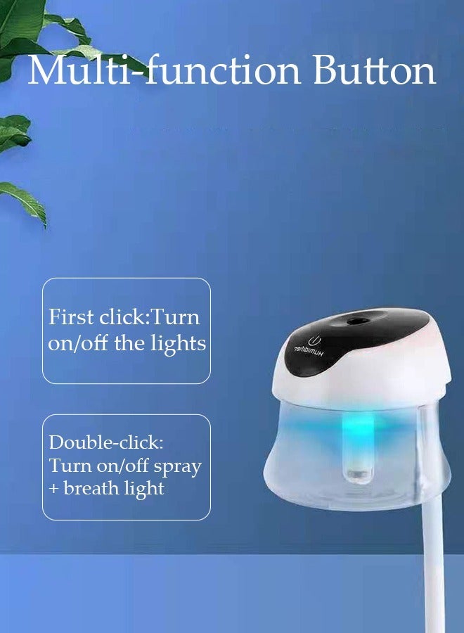 DUNISO Mini Car Air Humidifier Portable Diffuser Humidifier USB Aromatherapy Diffuser with RGB Light Flexible Connecting Tube Smart Car Air Fresheners for Car Home Office Bedroom - Image 5