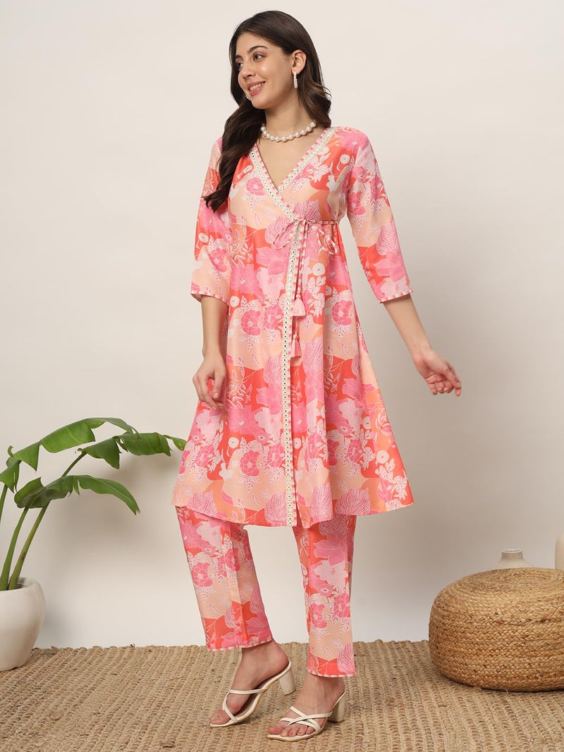 FIORRA Women's Cotton Blend A-Line Kurta Pant Set - Image 4
