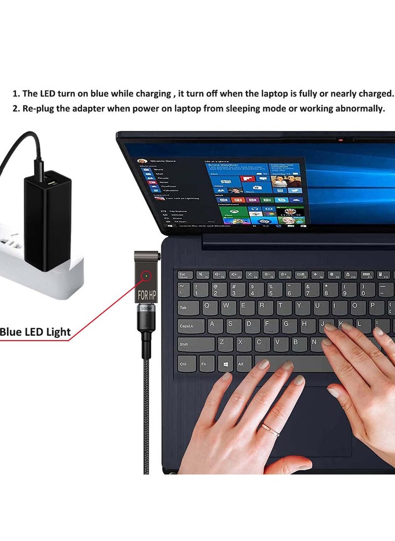 SYOSI - USB C to 4.5mm Adapter, Laptop Charging Adapter Female Type C to Male DC Barrel Jack Plug Converter 100w Pd Power Charger Connector Tip for Probook Notebook Elitebook - Image 1