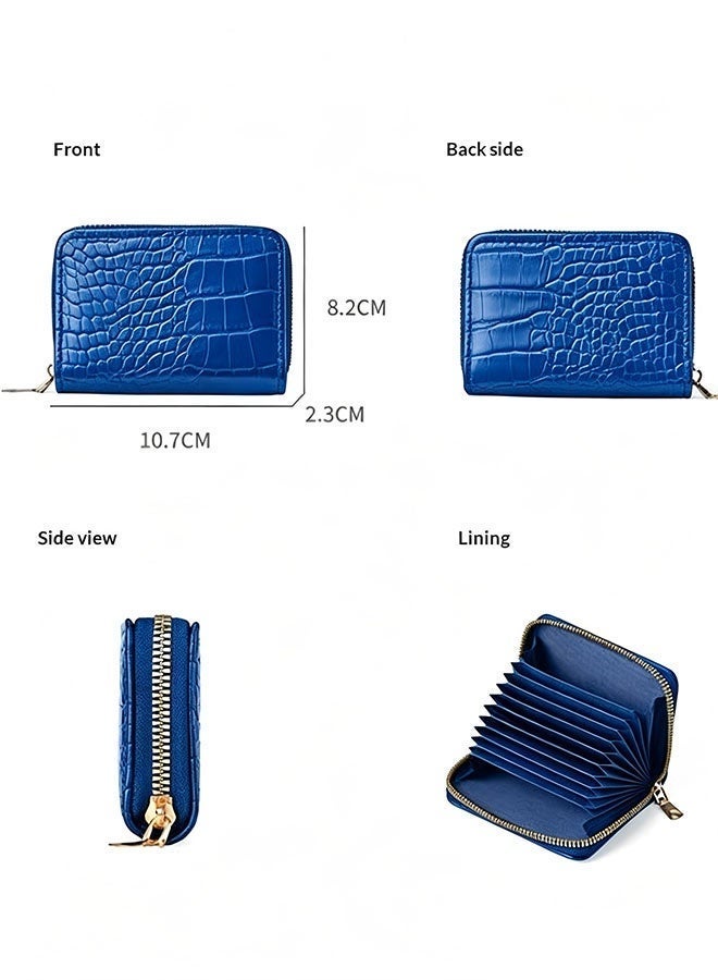 11-slot zipper folding card holder, anti-degaussing zipper, multi-function id coin purse - Image 2
