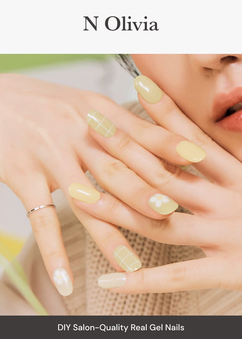 ohora Semi Cured Gel Nail Strips (N Olivia) - Green, Patterned, St Patrick's Day Nails, Works with Any UV/LED Lamps, Salon-Quality, Long Lasting, Easy to Apply & Remove - Image 2