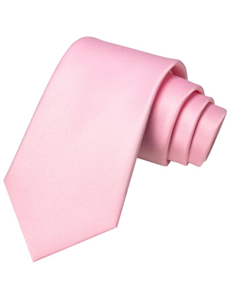 JEMYGINS Blush Pink Tie Mens Silk Necktie for Business and Wedding(60) - Image 1