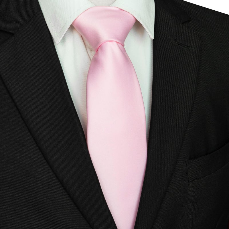 JEMYGINS Blush Pink Tie Mens Silk Necktie for Business and Wedding(60) - Image 4