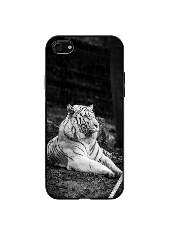 VR CREATIVE Protective Case Cover For Apple iPhone SE (2022) Royal Monochrome Tiger Design Multicolour - Image 1