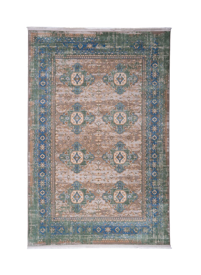 Almas Kavir Carpet Carpet Woven Rug in Soft Texture | Vintage Aztex Design - Green, Blue & Grey | Size - 200x300 cm (6.5x10 ft) | For Living space , Master Bedroom, Dinning room & Large office space - Image 4