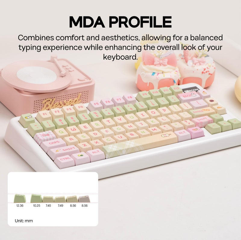 KiiBOOM x Ydmochi Sweet Dango Dream Keycap Set, 142 Keys MDA Profile PBT Keycaps for Mechanical Keyboard, Compatible with ANSI/ISO, 60%, 65%, 75%, TKL, Full-Sized Layout - Image 4