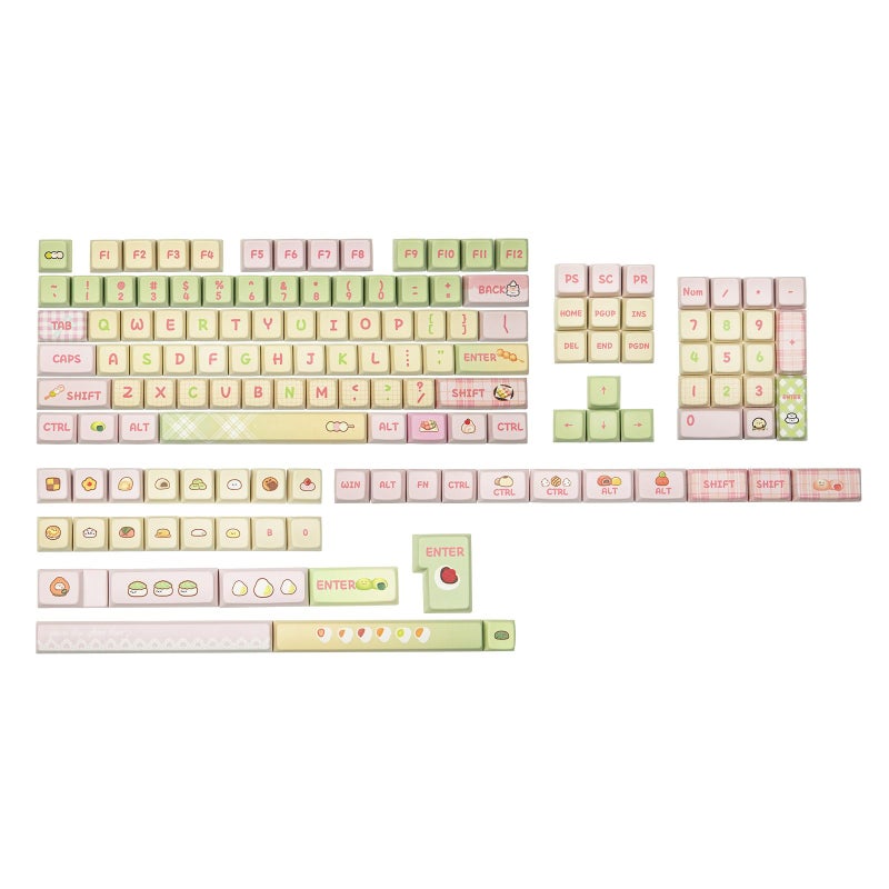 KiiBOOM x Ydmochi Sweet Dango Dream Keycap Set, 142 Keys MDA Profile PBT Keycaps for Mechanical Keyboard, Compatible with ANSI/ISO, 60%, 65%, 75%, TKL, Full-Sized Layout - Image 1