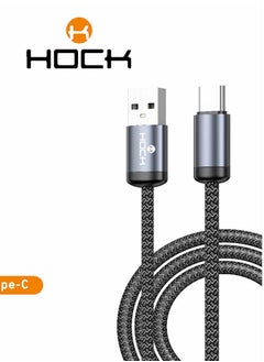 Hock USB-C Nylon Charging Cable A cable used to charge compatible electronic devices with a USB-C port. This cable features an outer cover made of nylon.  - Image 1