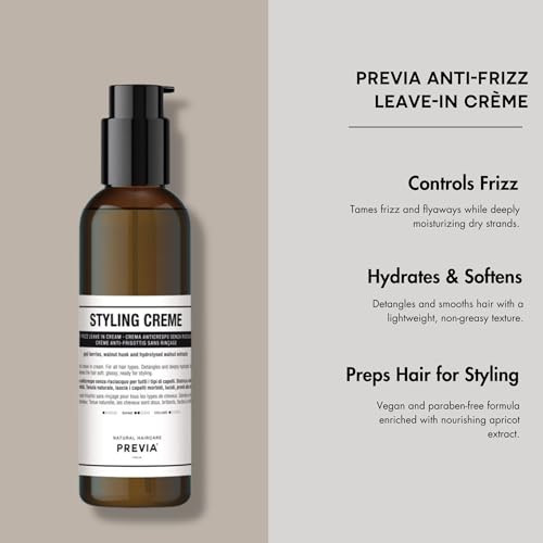 PREVIA Anti Frizz LeaveIn Creme Vegan FrizzControl Styling Cream for All Hair Types with Apricot Extract ParabenFree SulfateFree Frizzy Hair Treatment 67 oz - Image 5