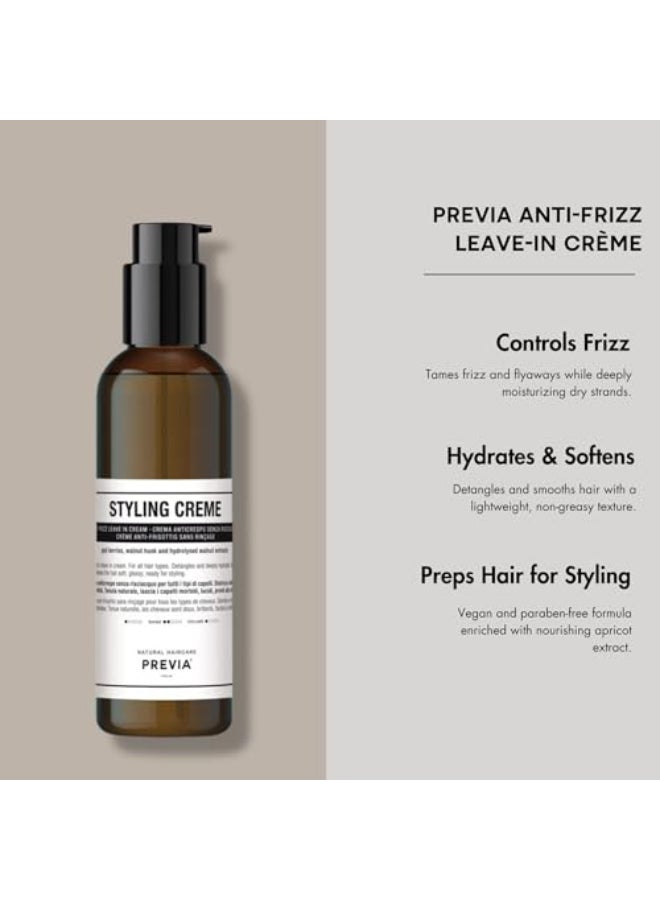 PREVIA Anti Frizz LeaveIn Creme Vegan FrizzControl Styling Cream for All Hair Types with Apricot Extract ParabenFree SulfateFree Frizzy Hair Treatment 67 oz - Image 4