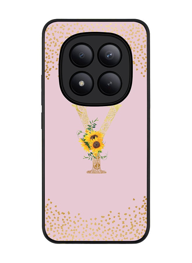 For Xiaomi Redmi Note 15 Pro+ / Poco M8 Pro Case,Slim fit Camera Protection, Shockproof Thin Phone cover  - Custom Floral Monogram - Y  (Pink )