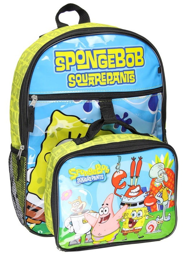 INTIMO Nickelodeon SpongeBob SquarePants Characters Squidward Patrick Mr. Krabs Sandy Plankton 5 PC Backpack Lunch box Water Bottle Set - Image 3