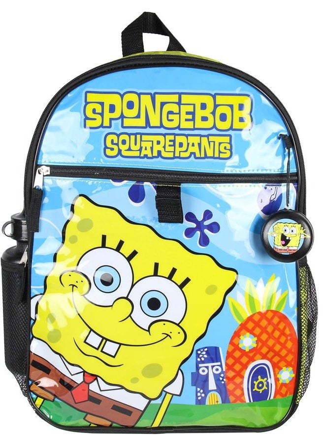 INTIMO Nickelodeon SpongeBob SquarePants Characters Squidward Patrick Mr. Krabs Sandy Plankton 5 PC Backpack Lunch box Water Bottle Set - Image 2